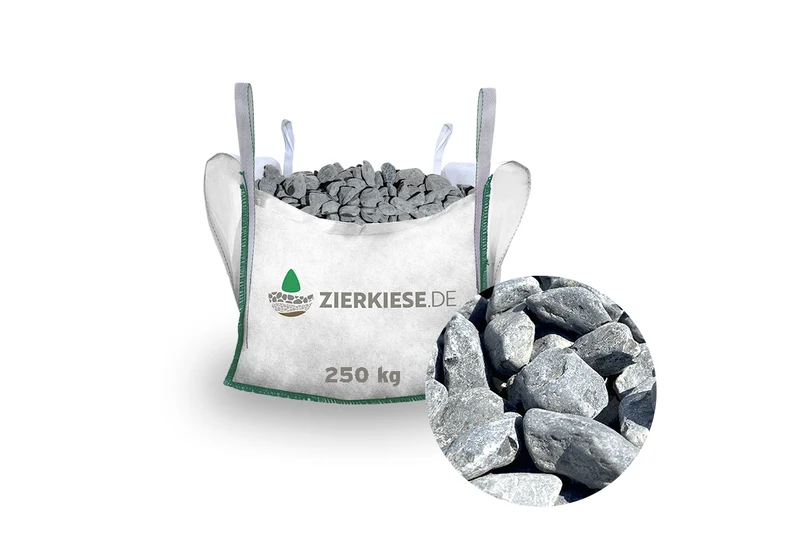 Rundkies Marmor schwarz anthrazit