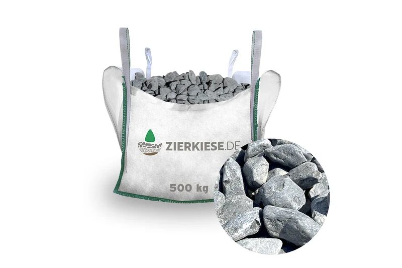 Rundkies Marmor schwarz anthrazit