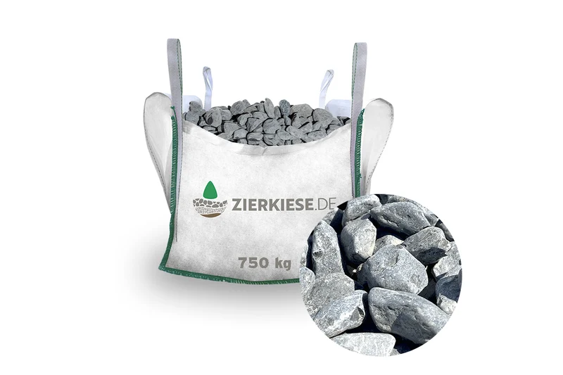 Rundkies Marmor schwarz anthrazit