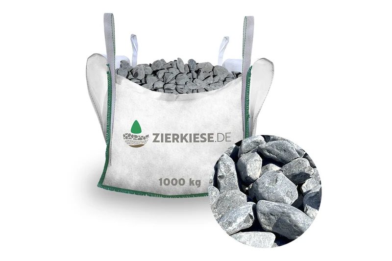 Rundkies Marmor schwarz anthrazit