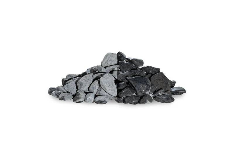 Rundkies Marmor schwarz anthrazit