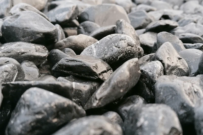 Rundkies Marmor schwarz anthrazit