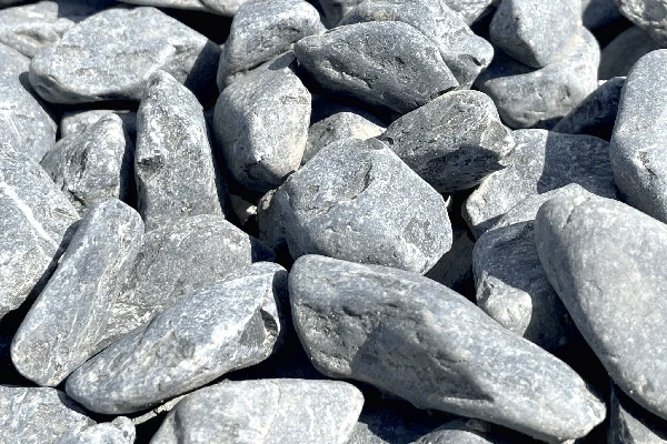 Rundkies Marmor schwarz anthrazit