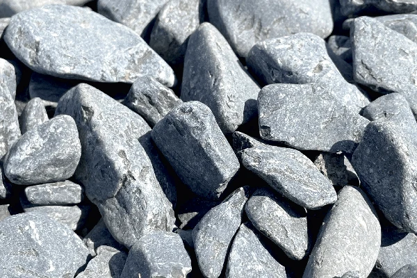 Rundkies Marmor schwarz anthrazit