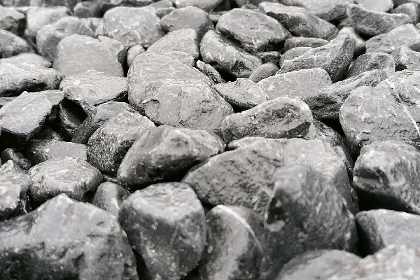 Rundkies Marmor schwarz anthrazit
