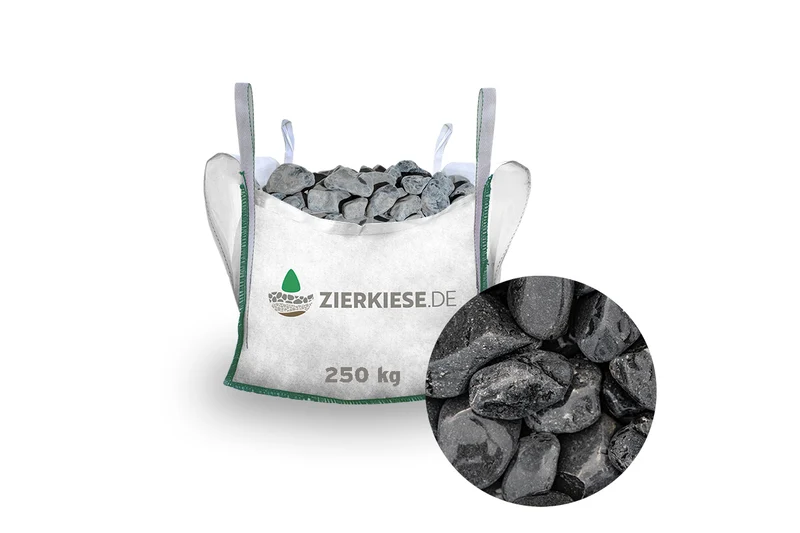 Rundkies Marmor schwarz anthrazit