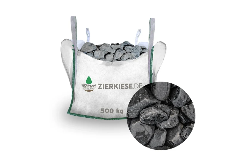 Rundkies Marmor schwarz anthrazit