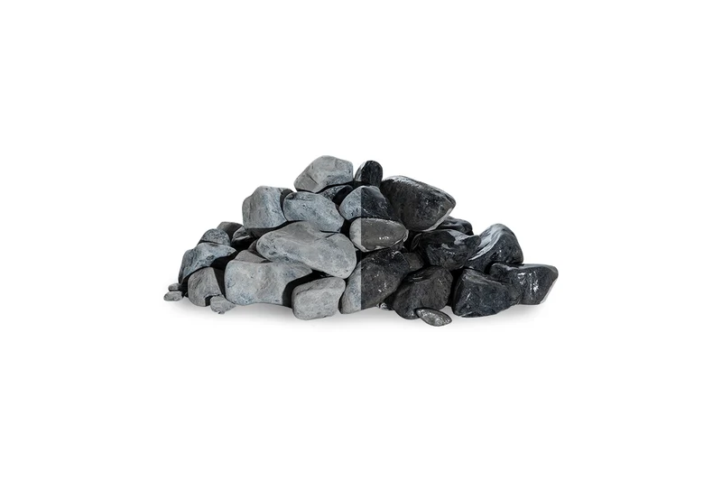 Rundkies Marmor schwarz anthrazit
