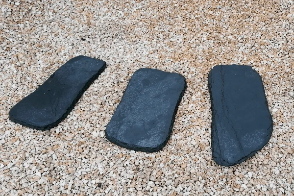 Trittstein Schiefer gespalten anthrazit Step Stone schwarz