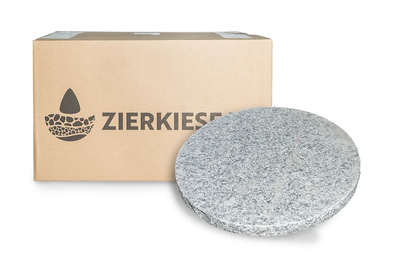 Trittplatte Granit grau rund Step Stone