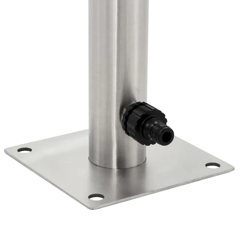 Wassersäule Edelstahl 5,1x65 cm Wasserhahn Garten Zapfsäule Silber