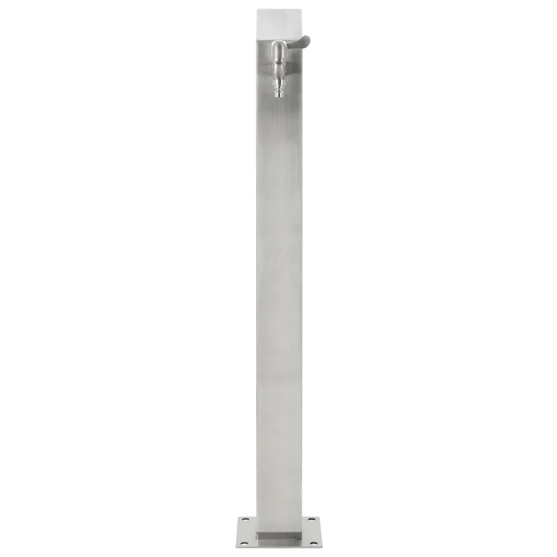 Wasserzapfsäule Edelstahl 8x8x95 cm Garten Wasserhahn Zapfsäule Silber