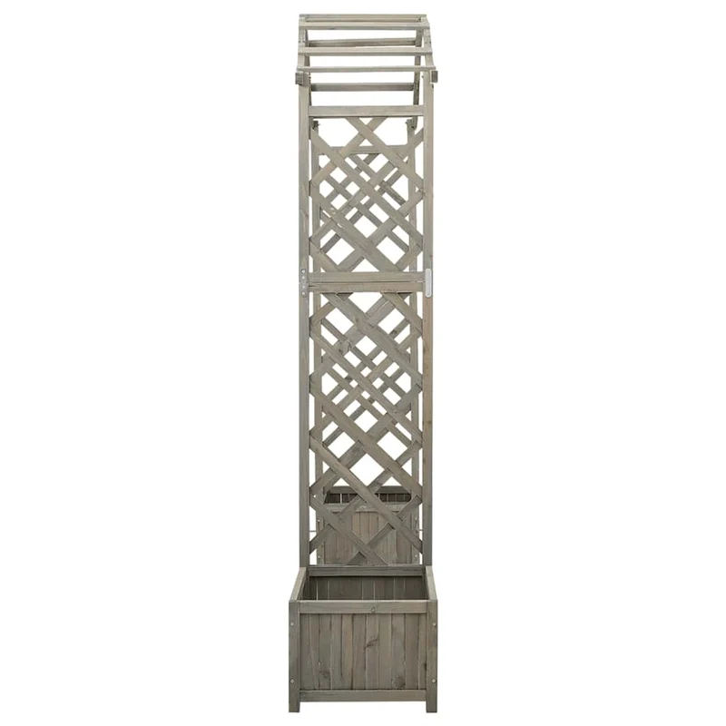 Garten-Pergola mit Blumenkasten Grau Massivholz Tanne Rosenbogen