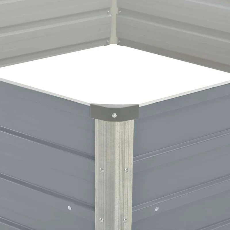 vidaXL Hochbeet 129 x 129 x 45 cm Verzinkter Stahl Grau
