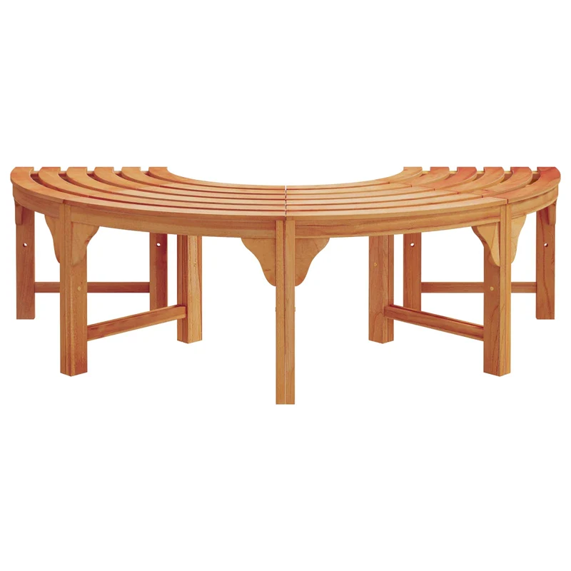 Halbrunde Baumbank Natur 160 x 80 x 45cm Massives Eukalyptus Holz