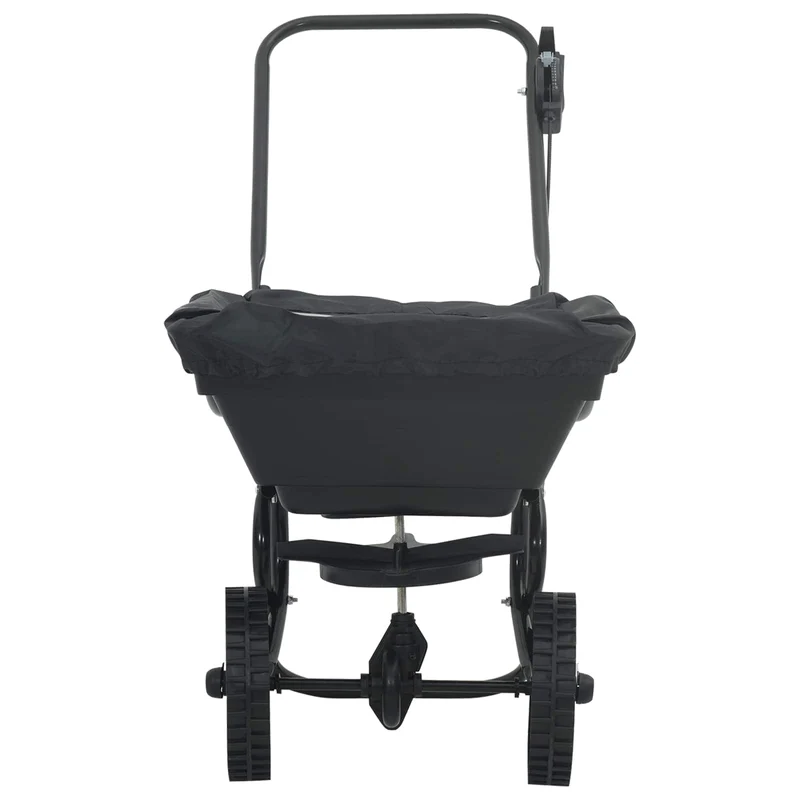 Handstreuwagen Streuer Schwarz 80 x 46 x 75 cm Düngewagen Salzsteuer