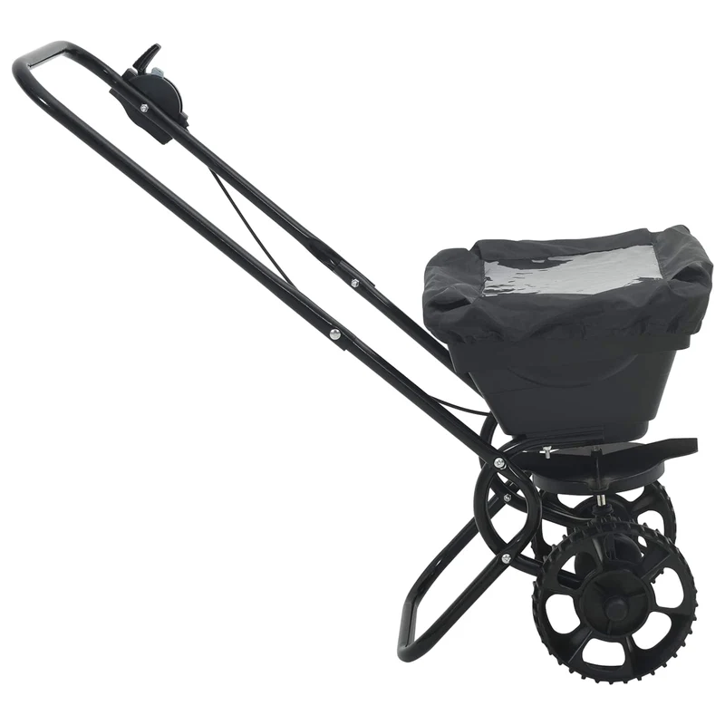 Handstreuwagen Streuer Schwarz 80 x 46 x 75 cm Düngewagen Salzsteuer