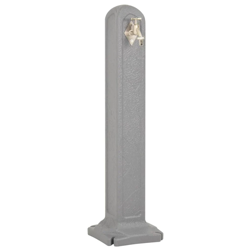 Wasserzapfsäule 90cm HDPE Steinoptik Garten Wasserhahn Wasserstelle