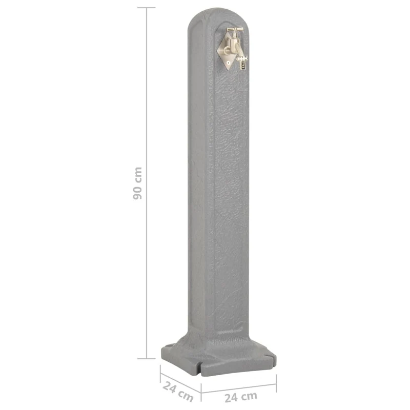 Wasserzapfsäule 90cm HDPE Steinoptik Garten Wasserhahn Wasserstelle