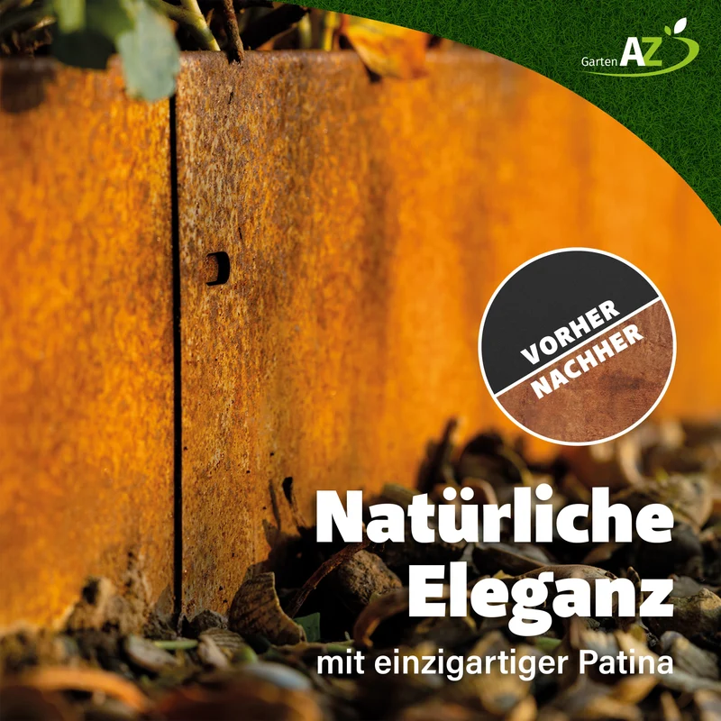 GartenAZ Metall Rasenkante corten 103x13 cm, Nutzlänge 100 cm