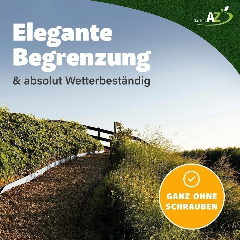 GartenAZ Metall Rasenkante verzinkt 103x20 cm, Nutzlänge 100 cm