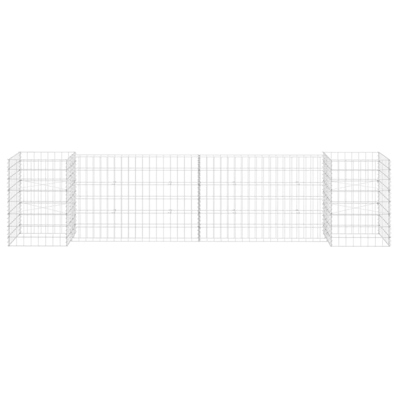 Gabionen Pflanzkorb H-Form Stahldraht 260x40x60 cm verzinkt Gabionenwand Pflanzkasten
