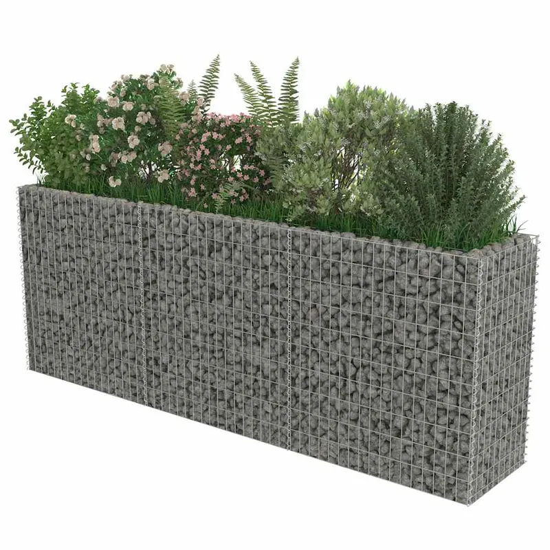 Gabionen Hochbeet Verzinkter Stahl 270×50×100 cm Gabionenpflanzkübel