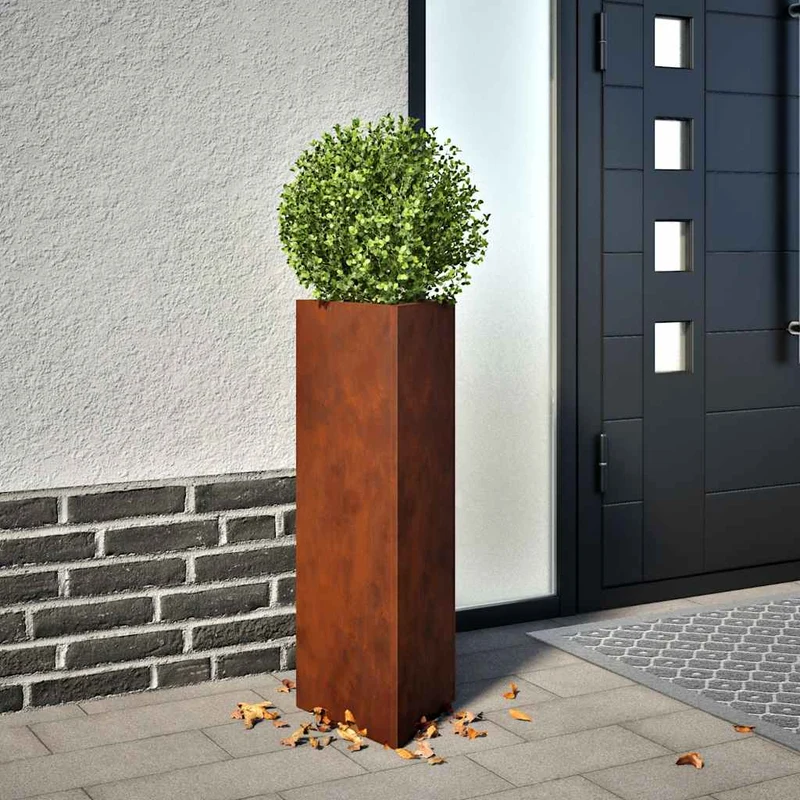 Hochbeet 30x26x75cm Cortenstahl rostig Pflanzsäule Pflanzkasten