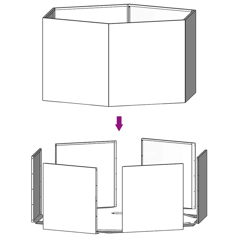 Hochbeet 90x90x45cm Cortenstahl sechseckig rostig Pflanzbeet Pflanzkasten