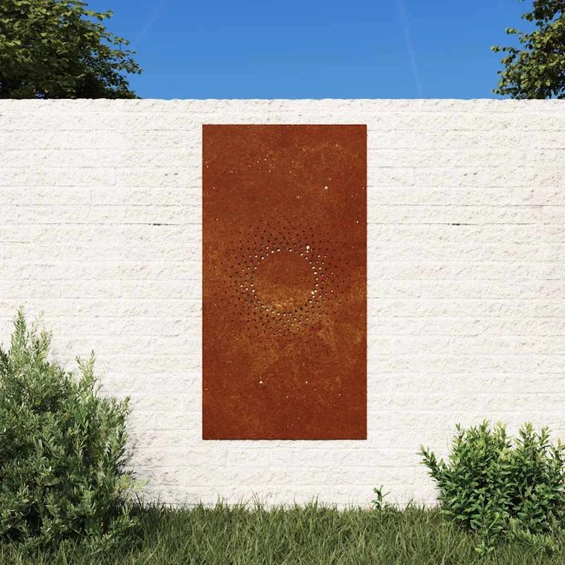 Garten Wanddekoration 105x155 cm rusty Cortenstahl Design Sonne Roststahl