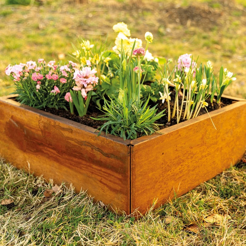 bellissa Vertikalbeet Rahmen S; L 55 x B 55 x H 20 cm, 1.5 mm Corten