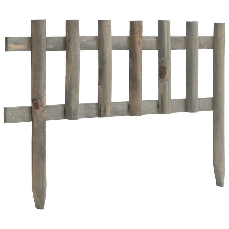 Rasenkanten 10 Stk. Tannenholz 4,4 m Beeteinfassung Grau 44 x 29 cm