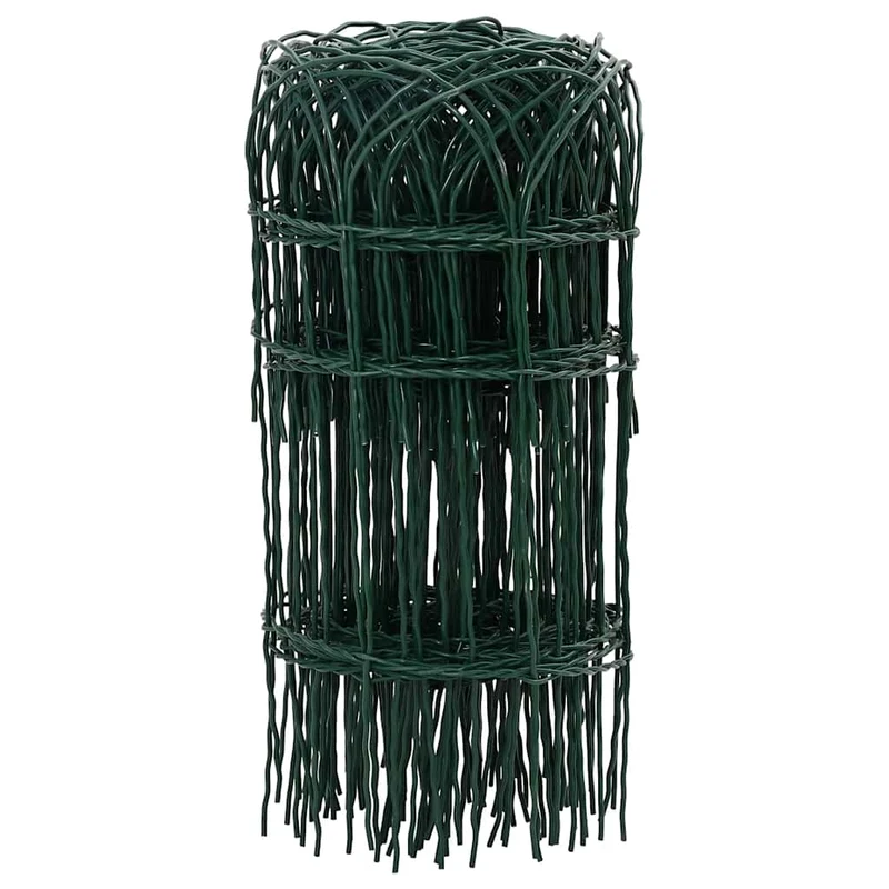 Beeteinfassung Beetzaun Pulverbeschichtetes Eisen 25 x 0,4 m Grün Eisenzaun