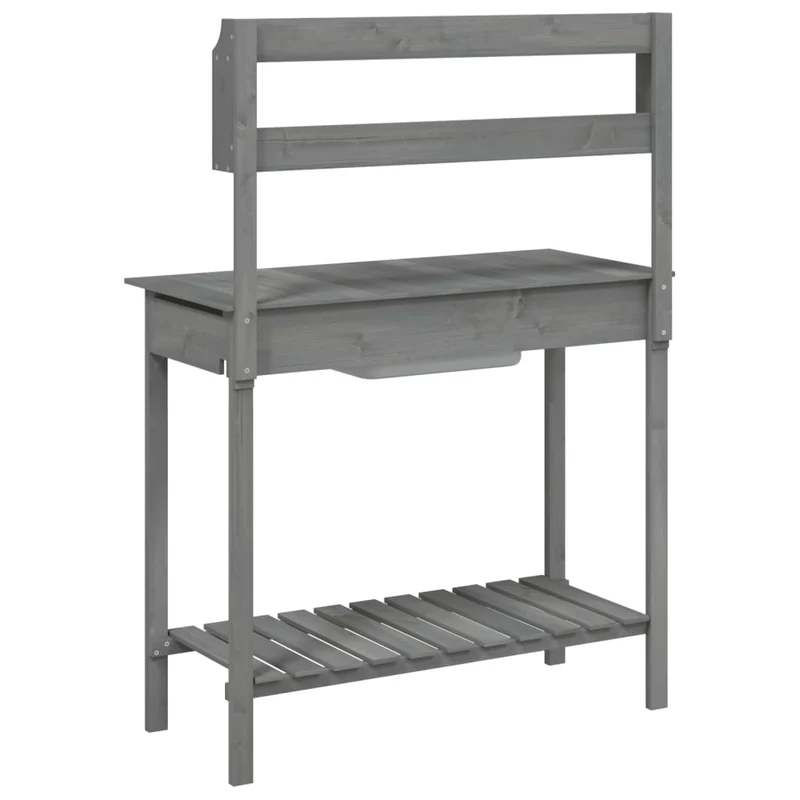 Pflanztisch mit Waschbecken Grau 147,5x44x139,5 cm Massivholz Tanne