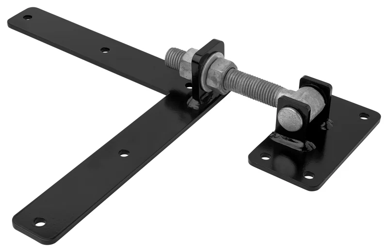Tor-Scharnier Haken Links 30cm verstellbar - schwarz pulverbeschichted