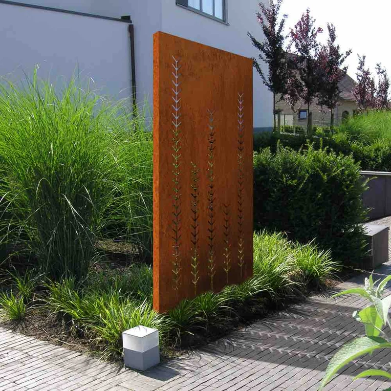 Sichtschutz Cortenstahl Grass