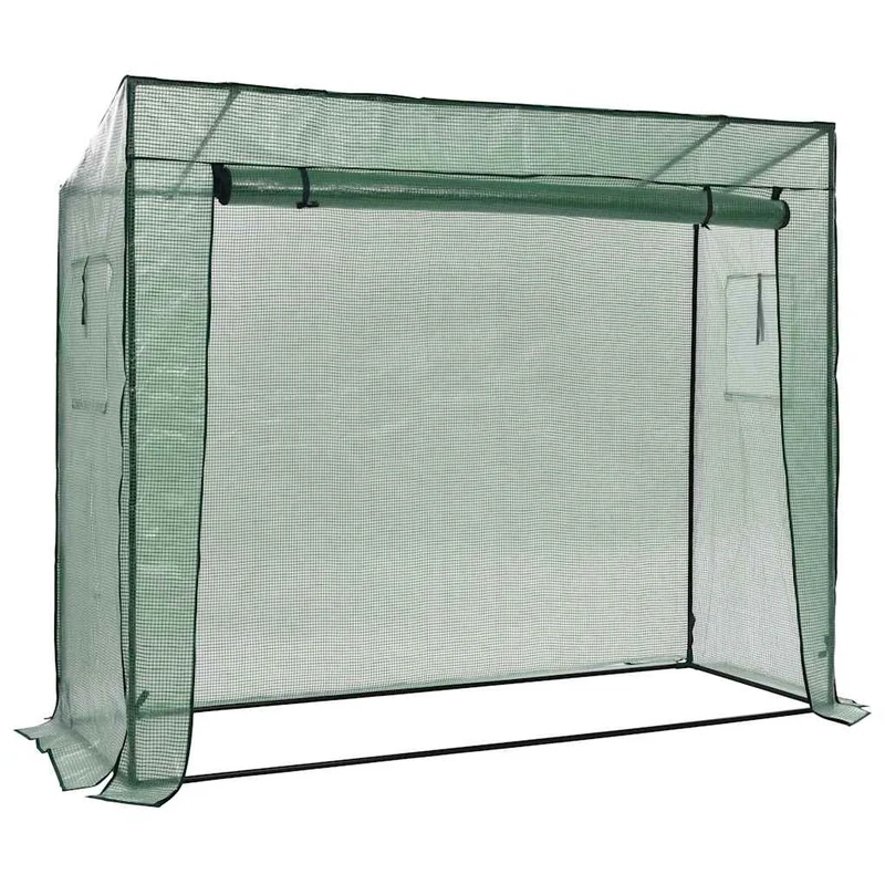 Begehbares Gewächshaus 200 x 80 x 173 cm Foliengewächshaus Rolltür