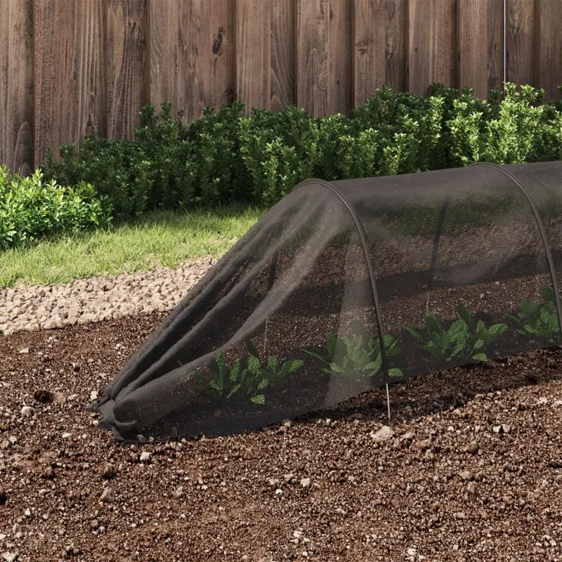 Netztunnel Schwarz 300x50x48,5 cm Stahl PP Schattierung Pflanzenschutz
