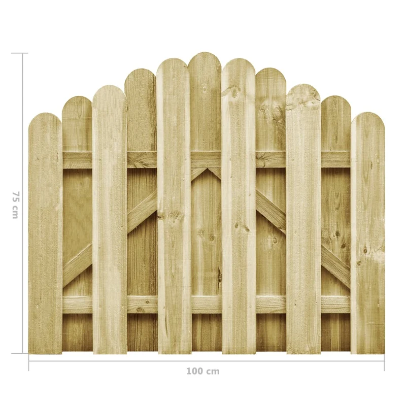 Gartentor Kiefernholz imprägniert 100 x 75 cm Gartentür Holztür Holztor
