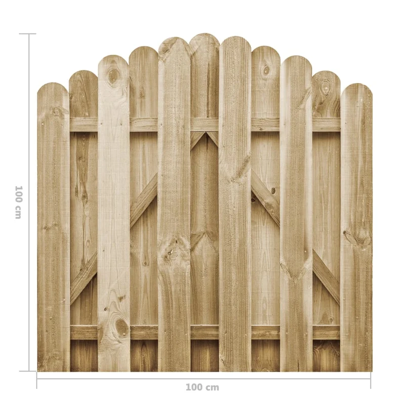 Gartentor Kiefernholz imprägniert 100 x 100 cm Gartentür Holztür Holztor