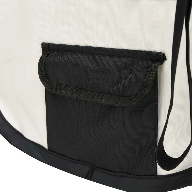 Faltbarer Welpenauslauf mit Tragetasche und Dach Schwarz 125x125x61 cm