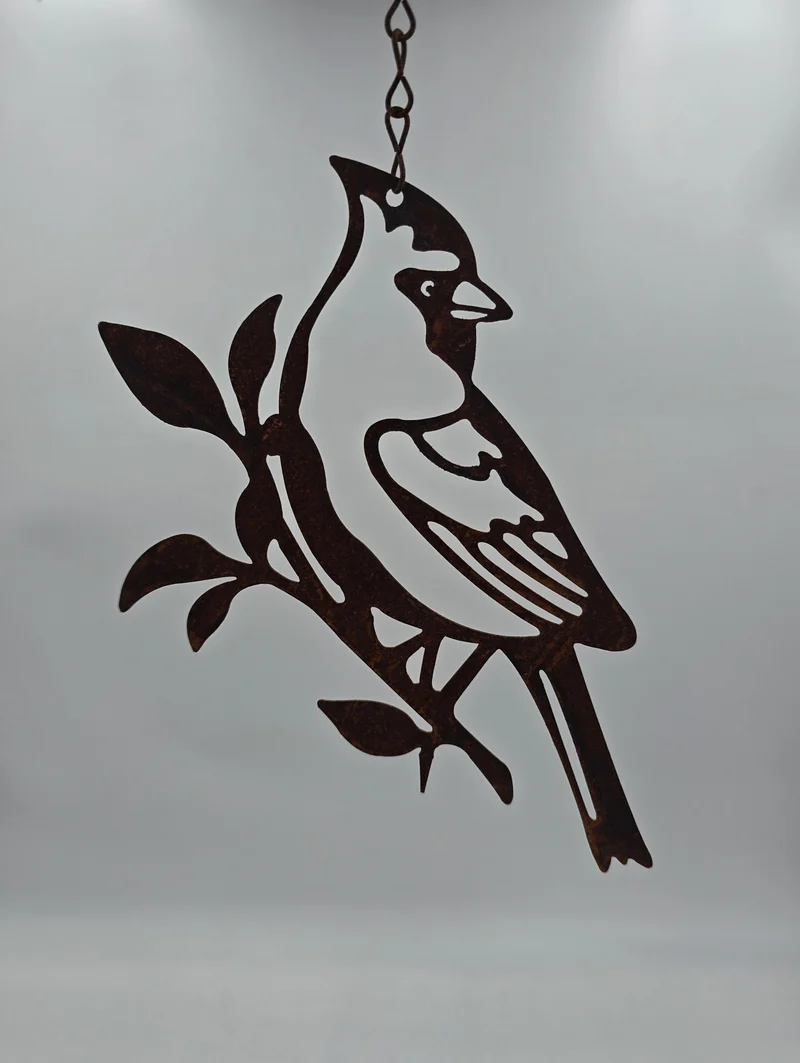 Vogeldeko Metall Schwarz zum Hängen – Gartendeko Vogel 18x15cm mit Haken