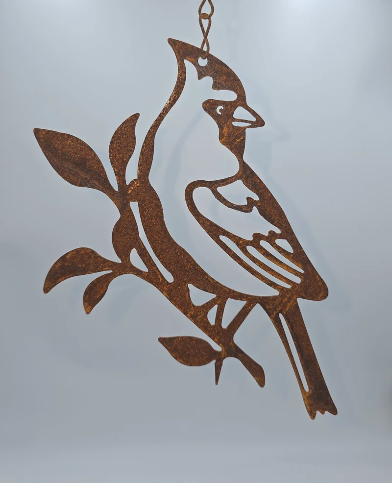 Vogeldeko Metall Rost zum Hängen – Edelrost Gartendeko Vogel 18x15cm mit Haken