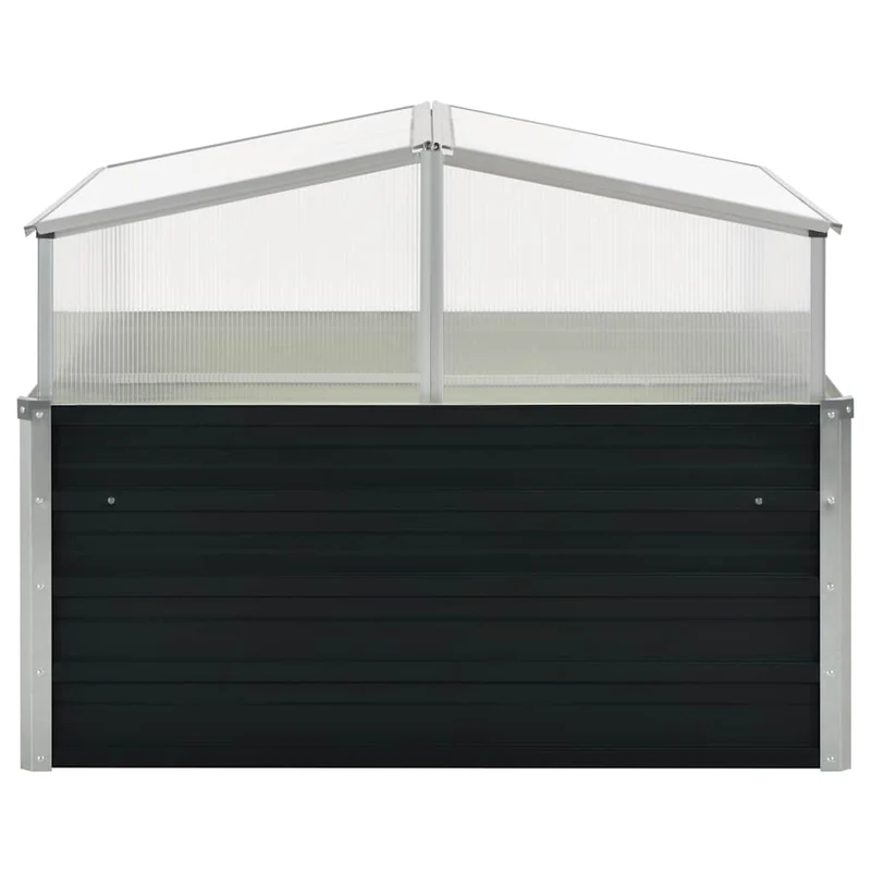 Frühbeet Abdeckung Anthrazit 100x100x77 cm Verzinkter Stahl Gewächshaus
