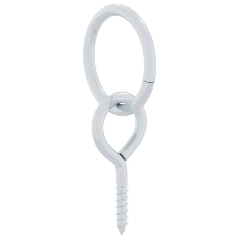 Anbinderinge mit Ösenschrauben 3 Stk. Silbern Stahl Barrenringe Schaukelringe