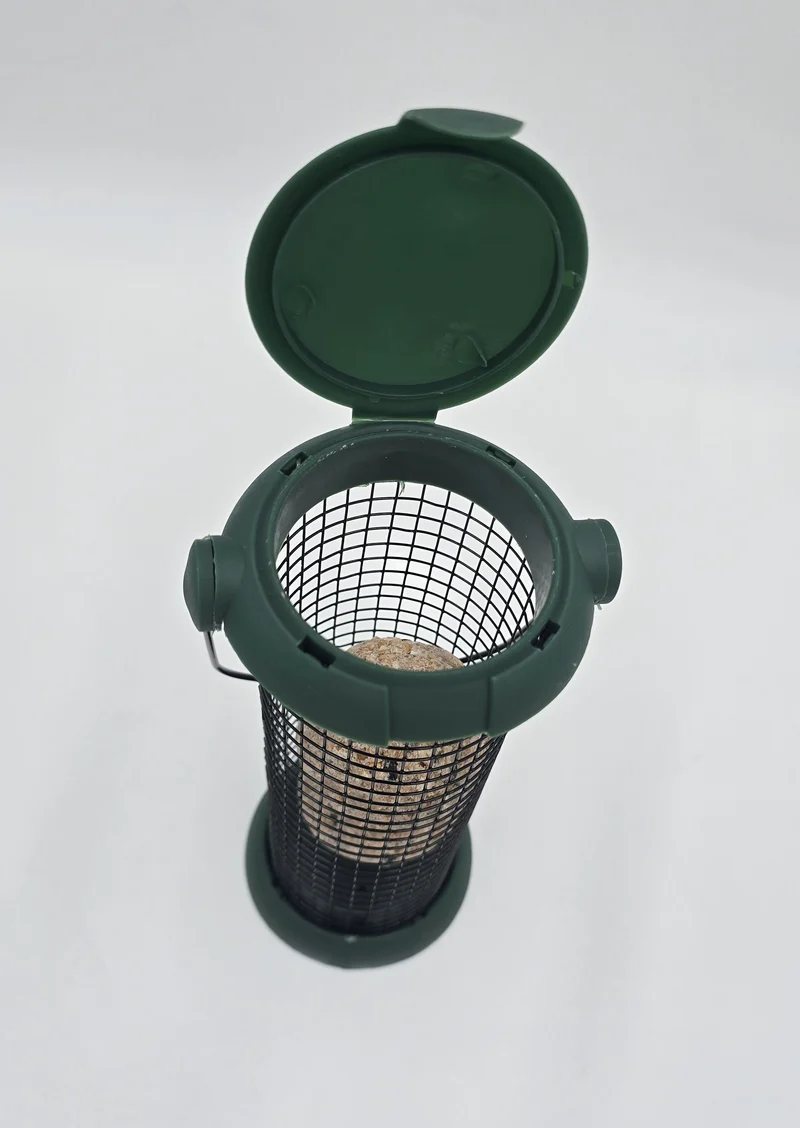 Vogelfutterspender Dunkelgrün Ø 8 x 19 cm Meisenknödelhalter Futterspender