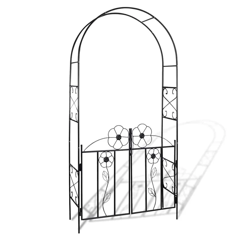 Rosenbogen mit Tür Torbogen Rankgitter Rosensäule Spalier Pergola Gartentor