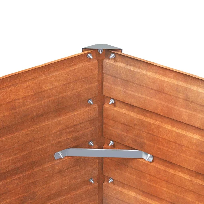 Hochbeet 129x129x45 cm Cortenstahl rostig sechseckig Pflanzkasten