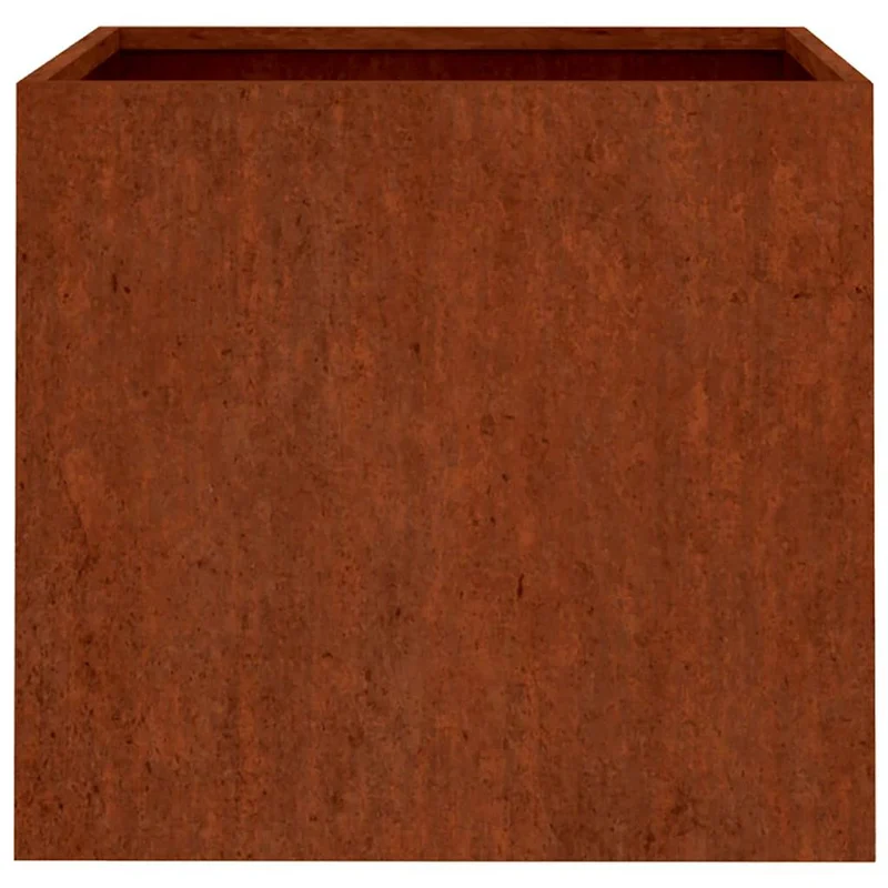 2 Stk. Hochbeet 49x47x46 cm Cortenstahl rostig Pflanzbeet Pflanzkasten mit Boden