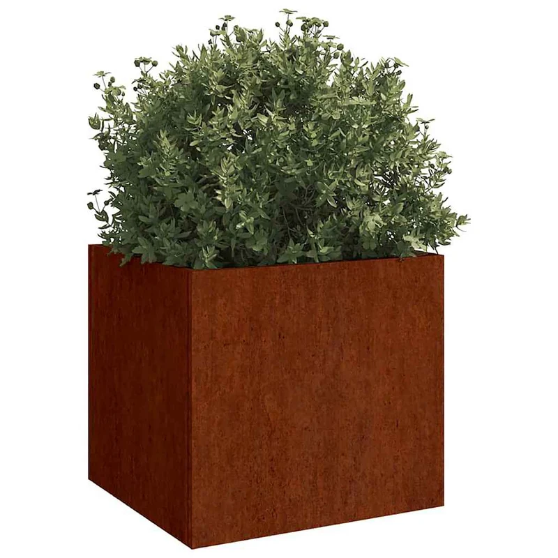 2 Stk. Hochbeet 49x47x46 cm Cortenstahl rostig Pflanzbeet Pflanzkasten mit Boden